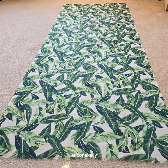 NWT J. McLaughlin Wool Scarf Lightweight Reed Scarf Tropical Palm Leaves - Picture 5 of 9